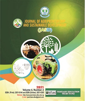 					View Vol. 4 No. 2 (2021): Journal of Agripreneurship and Sustainable Development
				