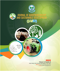 					View Vol. 5 No. 4 (2022): Journal of Agripreneurship and Sustainable Development
				