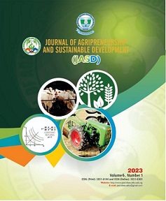 					View Vol. 6 No. 1 (2023): Journal of Agripreneurship and Sustainable Development
				