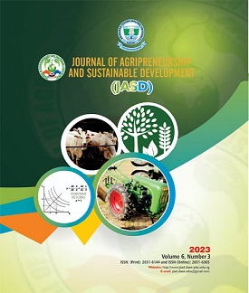 					View Vol. 6 No. 3 (2023): Journal of Agripreneurship and Sustainable Development
				